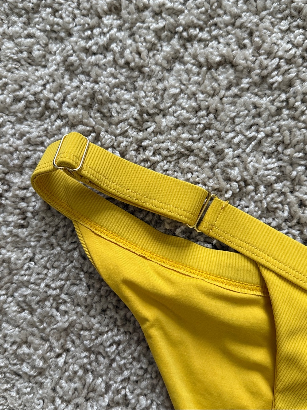 Beach Bunny Mustard Yellow Ribbed Triangle Bikini - Picture 5 of 5
